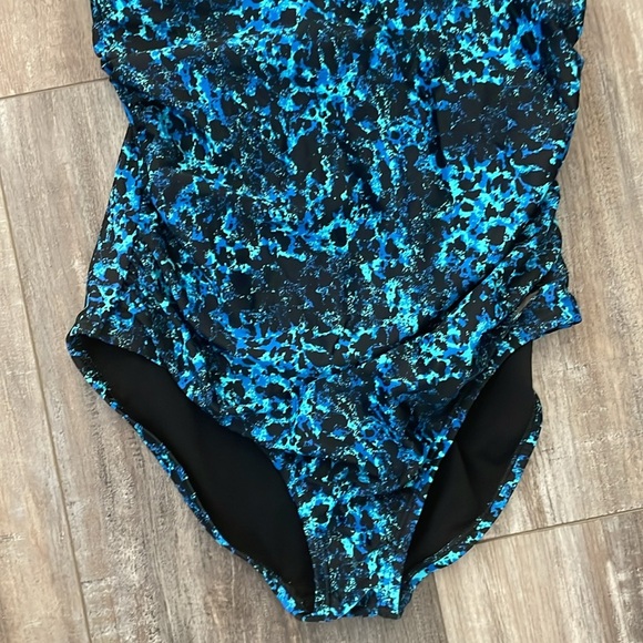 Speedo Bathing Suit Blue Black One Piece size 12 - Picture 7 of 10